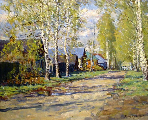 Весенняя улица. 50х60. х.м. 2005 г.